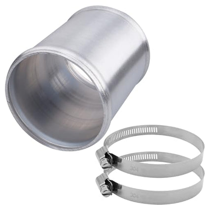 AC PERFORMANCE 3.5" (89mm) OD Aluminum Alloy Hose Joiner Silicone Pipe Connector Bead, 4" Length with 304 SS Clamps - size: 3.5" (89mm)