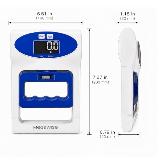 MEGAWISE Hand Dynamometer Grip Strength Tester Digital LCD Measure