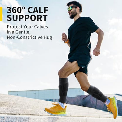 CAMBIVO Calf Compression Sleeves with EVA Shin Pad, 2 Pack - size: X-Large