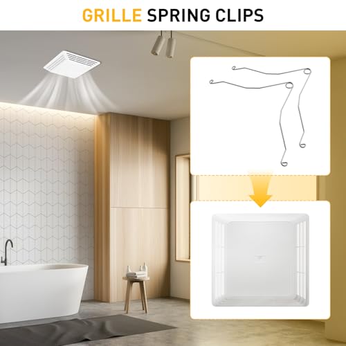 2 Pack Grille Spring Clips for Broan Nutone FG701S Universal Cover Bathroom Exhaust Upgrade Grille Cove, Medium