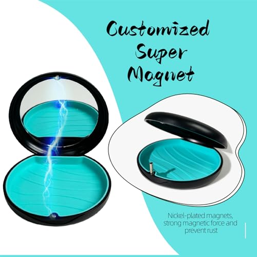 2 Pack Aligner Case with Mirror, Retainer Case for Invisalign - color: 1PC Black Cyan+1PC Black Purple