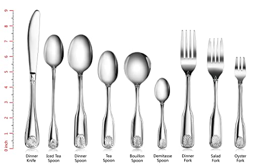 New Star Foodservice Shell Pattern 18/0 Stainless Steel Iced Teaspoon, 7.2-Inch, Set of 12, Commercial Grade - size: Iced Tea Spoon (7.2-Inch)