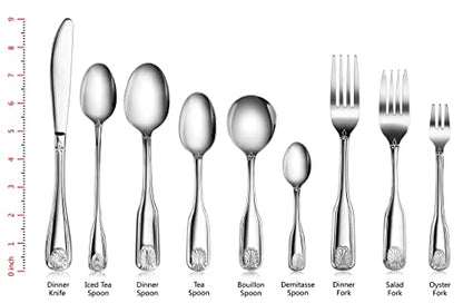 New Star Foodservice Shell Pattern 18/0 Stainless Steel Iced Teaspoon, 7.2-Inch, Set of 12, Commercial Grade - size: Iced Tea Spoon (7.2-Inch)