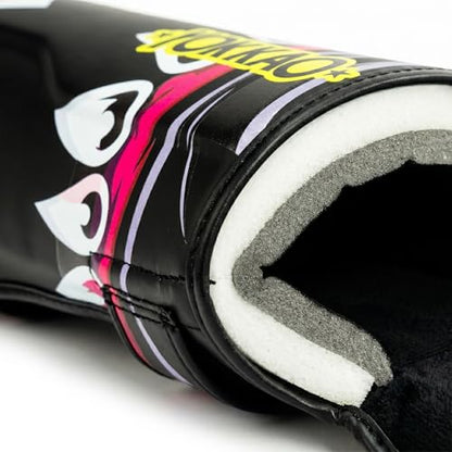 YOKKAO Microfiber Shin Guards - A-Grade Thai Microfiber | Multi-Layer Foam | Single-Shell Wrap | Produced at YOKKAO Factory, Thailand | S-L - color: Black Sharknado ll, size: Small