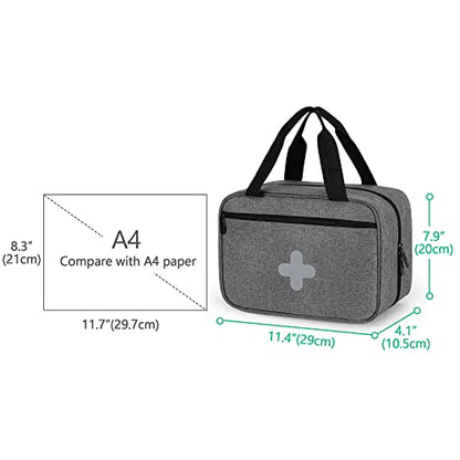 CURMIO Empty First Aid Kits Case, Portable Emergency Kit Organizer, Gray - color: Gray