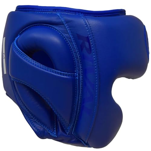 RIVAL Boxing RHG-Guerrero Headgear, Superior Visibility, Lacing Adjustment System, Handcrafted All-Leather Construction, Ergonomic Design - color: Blue, size: X-Large
