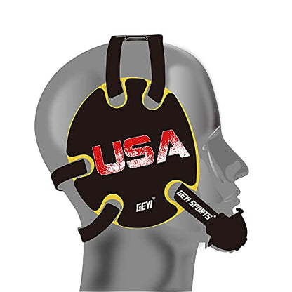 Wrestling Headgear with USA and Flag Wraps (Yellow, Adult) - color: Yellow, size: Adult