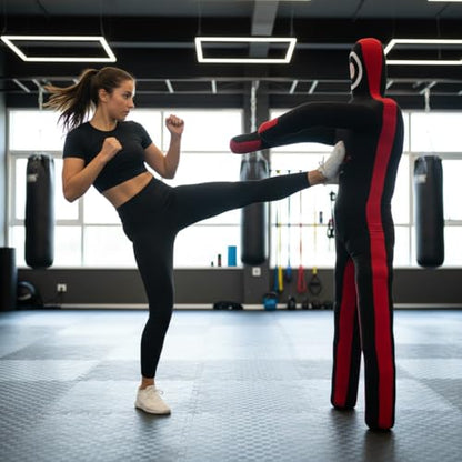 MMA Martial Arts Grappling Canvas Standing and Hanging Dummy Open Hands, Punching Bag Submission, Judo Karate, Boxing, Jiu Jitsu Unfilled - size: 6 Ft