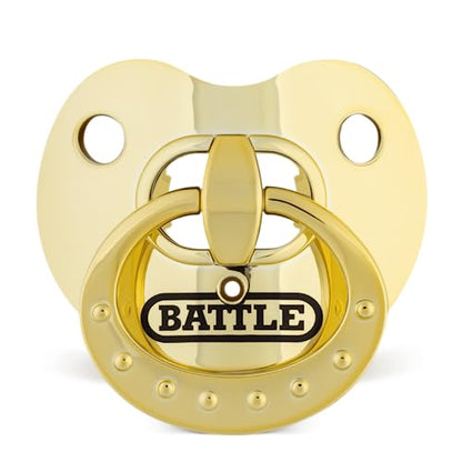 Battle Binky Oxygen Football Mouthguard | Maximum protection for safe secure fit, Built-in airflow channels, No boiling required, Advanced composite material - color: Chrome Gold