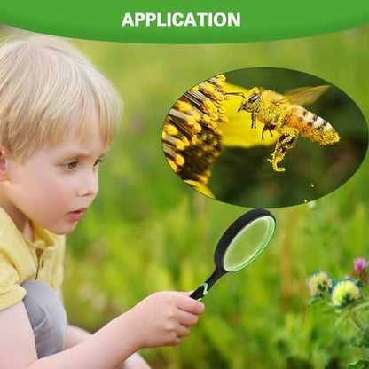 Magnifying Glass, 75MM Handheld Reading Magnifier with Non-Slip Soft Handle for Seniors Book Newspaper Reading and Kids Nature Hobby Exploration