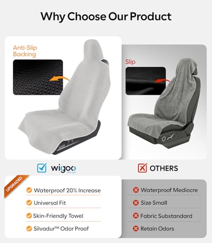 Wigoo Car Seat Cover Towel, Waterproof, for Use After Gym, Gray, 1 Pack - color: Gray, size: 1 Pack