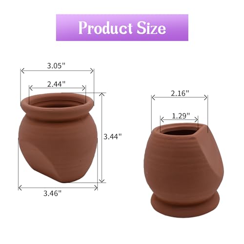 AnRui Betta Fish Tank Decor Ceramic Jar Aquarium Accessories Decorations Cute Clay Pot Hideout Cave Ornaments for Small Fish, Shrimp, Cichlid to Play Hide Breed, Small