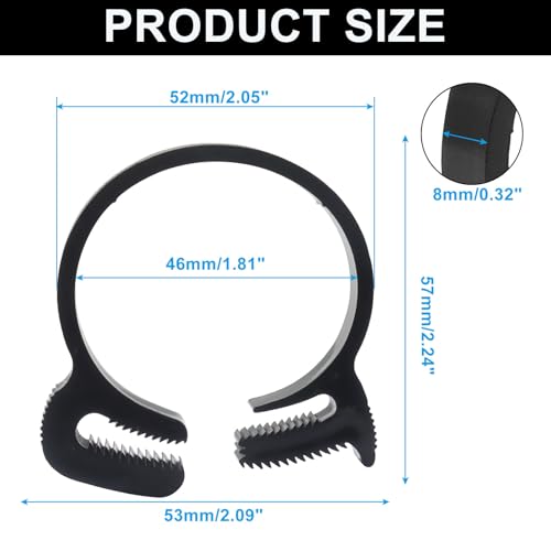 Murtenze 12 Pack Double Gripping Nylon Hose Clamps, Adjustable Plastic Snap Grip Hose Clamps for Connecting Fastening Pipes (37.5-39.5mm (1.5inch)) - size: 37.5-39.5mm (1.5inch)-12Pcs