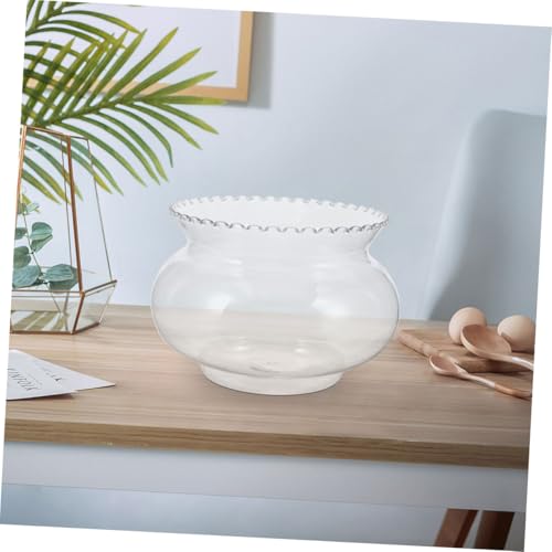 Hemobllo Small Round Transparent Fish Bowl Aquarium for Betta Fish Hydroponic Planter Compact Desktop Holder Versatile Landscape Ornament for Parties and Centerpieces
