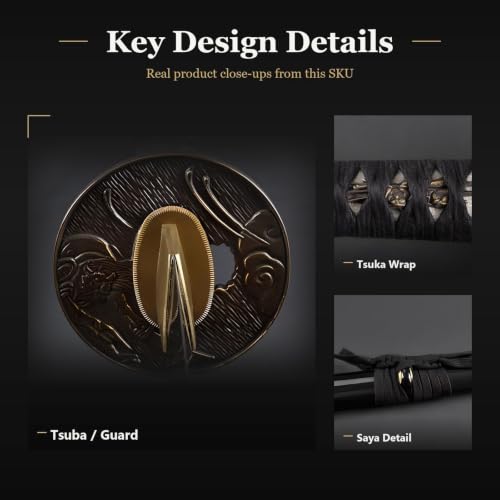 Hand Forged 1045 Heat-Tempered Katana, Full Tang Sword - color: Demi-God