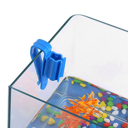 Fish Tank Hose Clamp, Adjustable Aquarium Tube Clip for Buckets and Tanks Securely Holds Water Changing Hose for Easy Cleaning Accessories (Blue)