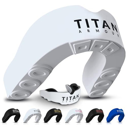 Mouth Guard Boxing, Dual-Layer Boil & Bite Mouthguard, Adult | Premium Dual-Layer | Case Included | Adult & Youth Custom-Fit Mouthpiece | Football, MMA, Hockey, Lacrosse, BJJ, Basketball - color: White, size: Adult Age 11+