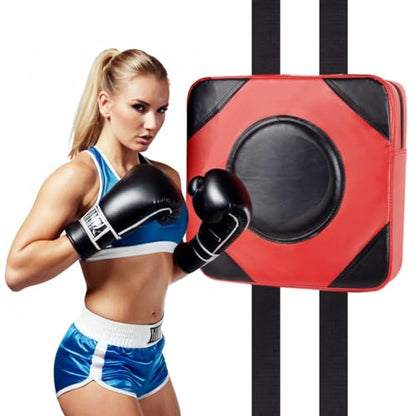 LuiceABC Wall Punching Boxing Pad, Wall Focus Target Foam, Boxing Fitness Wall Punch Bag, Leather and High Elastic Sponge Bag for Sports Training, Adjustable Height - style: Red