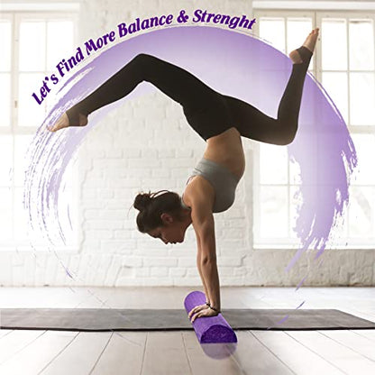 Yes4All High-Density EPP Half Round Back Roller Foam, Exercise Foam Roller for Yoga, Pilates & Stretching - 12, 18, 24, 36 inch - color: Purple, style: 12 inch