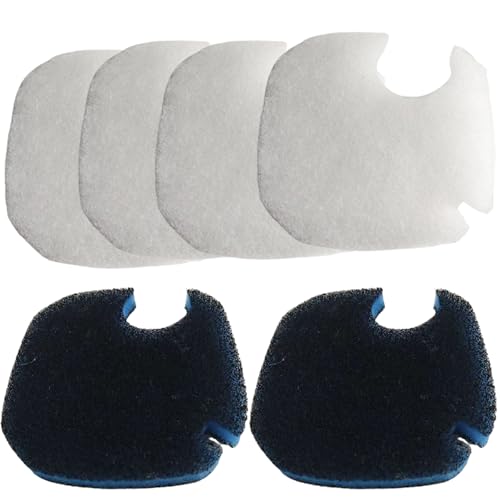 6 Pcs Activated Carbon Coarse Filter Pads and Fine Filter Pad Compatible with AM OSIJOY Coospider-repta Aquarium Canister Filter Sponge Replacement