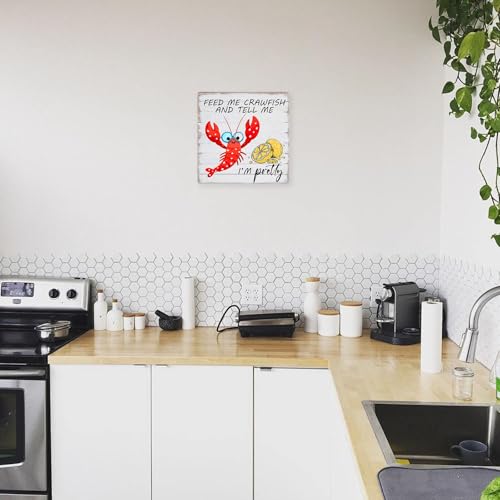 Seafood Party Decorations Shrimp Boil Party Supplies Funny Quotes Gifts To Crawfish Lovers 8×8 Inches Metal Sign - color: Pretty