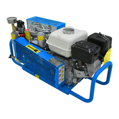 TUXING 4500Psi Pcp Air Compressor, 300Bar High Pressure Diving Compressor Gasoline Drive, Manual Shutdown Version, for Scuba Breathing Snorkeling Water Sport Paintball Blue