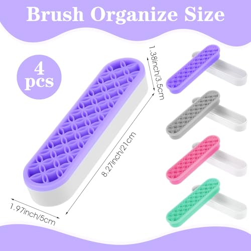 4 Pcs Silicone Makeup Brush Holder, Multipurpose Cosmetic Organizer, Pen Holder for Desk, Storage Box, Sewing Tool, Beauty Tool, Scissors, Toothbrush Holders