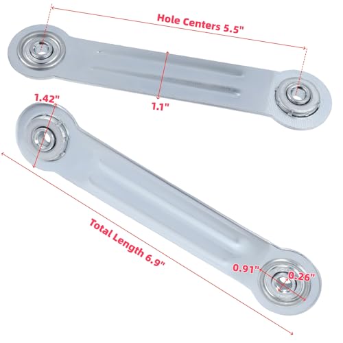 Glider Bearing Arm Bracket Replacement, 4Pcs Silver, 6.9 Inch Length & 5.5 Inch Hole Center, Hardware Rocker Parts for Patio Glider, Garden Bench, and Chair Repair - color: Silver, size: L 6.9" x 5.5" Centers