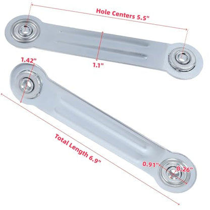 Glider Bearing Arm Bracket Replacement, 4Pcs Silver, 6.9 Inch Length & 5.5 Inch Hole Center, Hardware Rocker Parts for Patio Glider, Garden Bench, and Chair Repair - color: Silver, size: L 6.9" x 5.5" Centers