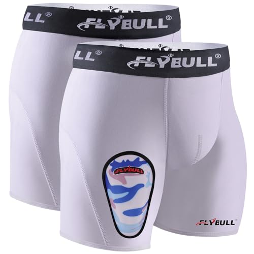 2-Pack Boys Cup Underwear Youth Boxer Briefs with 1 Protective Athletic Cup for Baseball, Football, Lacrosse - color: White, size: X-Large