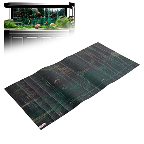 Fish Tank Background Decoration, 3D PVC Self Adhesive Wallpaper Sticker with Lake Reflection Pattern, Aquarium Background for Freshwater and Saltwater Tanks (61 * 30CM)