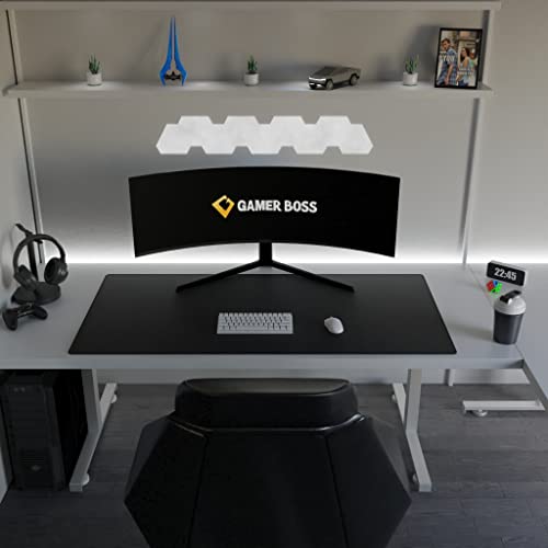 Gamer Boss - Gaming Mouse Pad - 60 x 30 Inches - 4mm Thick with Stitched Edges, Non-Slip Rubber Base, Premium Cloth Mousepad, Desk Mat for Laptop, Keyboard, Computer & PC (Giga, Black) - color: Black, size: 60" x 30"