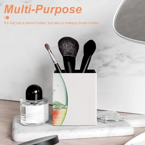 Pen Holder Round Pencil Holder Waterproof Pens Holders Cup Fish Tank And Watermelon Pen Holder for Desk Makeup Brush Holder Pencil Cup Holder for Office Pencils Organizer