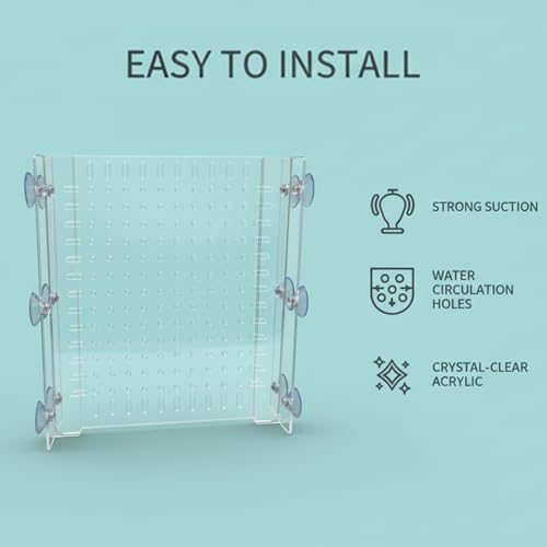 Fish Tank Divider for 15/20 Gallon Long Aquariums, 11.2"x11" Acrylic Adjustable Separator with Suction Cups