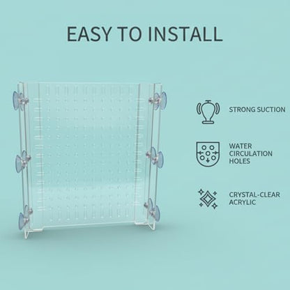 Fish Tank Divider for 15/20 Gallon Long Aquariums, 11.2"x11" Acrylic Adjustable Separator with Suction Cups