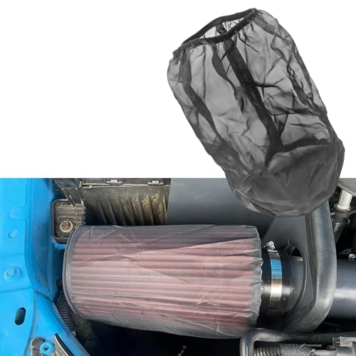 Cold Air Intake Filter Cover, Thickened Dust-proof Water-proof Motorcycle Universal Air Intake Cover Filter Sock Compatible with Harley Davidson Touring, for High Flow Cone Air Filter (L)