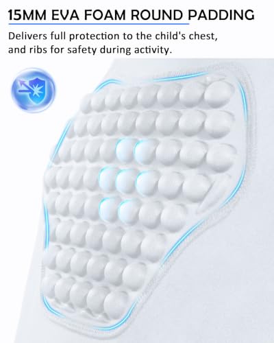 Roadbox Youth Baseball Chest Protector, Football Padded Compression Shirt - color: White/Camo, size: Small