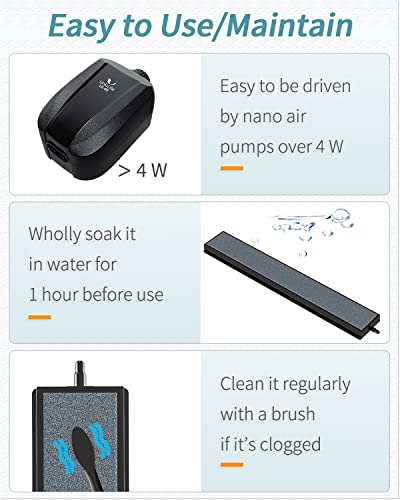 Pawfly 8 Inch Air Stone Grey Mineral Bubble Stone Bar Diffuser Bubbler Airstones for Air Pump, Aquarium, and Fish Tank