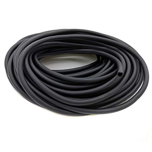 Aquarium 50 Feet Standard 3/16" Black Flexible Airline Tubing with Black Plastic Connectors for Fish Tank,Terrariums, and Hydroponics - size: 50 Feet with connectors