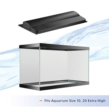 Aqueon LED Deluxe Fish Tank Aquarium Full Hood with LED Light, Black, 20 Inch - size: 20"