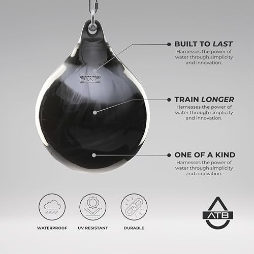 Aqua Training Bag 9" 15 Pound Head Hunter Slip Ball Hybrid Punching Bag - color: Haymaker Black