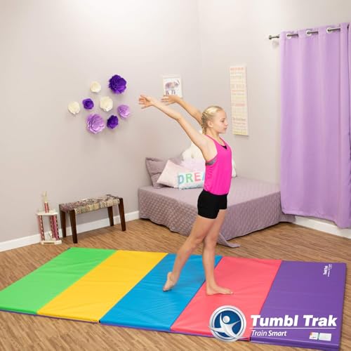 Tumbl Trak Gymnastics Folding Tumbling Panel Mat - color: Royal Blue, size: 5'x10'x2"