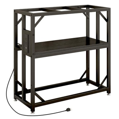 20-29-37 Gallon Fish Tank Stand with Power Outlet,Adjustable Aquarium Stand, Heavy Duty Terrarium Stand,Metal Frame Reptile Turtle Tank Stand Suitable for Home Office,600LBS Capacity, Black - color: Black, size: 20-29-37 Gallon