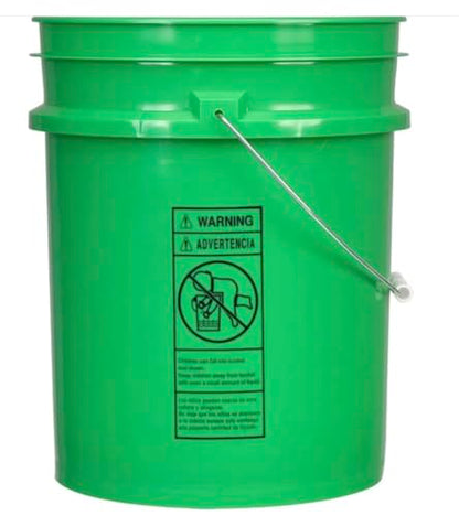5 Gallon Premium HPDE Plastic Bucket - Made in USA Food Grade Storage Container, BPA Free All Purpose Pail (5, Green) - color: Green