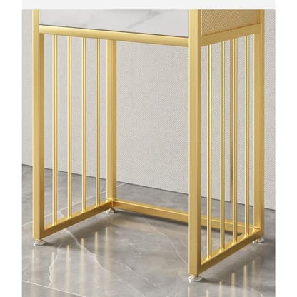 Sweeper Robot Storage Cabinet Sweeper Marble Shelves Above Living Room Fish Tank Shelf Sofa Side Table Storage Cabinet Sweeper Organizer(55x40x83cm) - size: 55x40x83cm