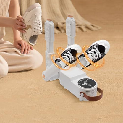 Portable Boot Dryer for Work Boots, Electric Shoe Dryer with Timer, Foldable Shoe Dryers for Sneakers, Ski Boots, Gloves, Boxing Glove Dryer