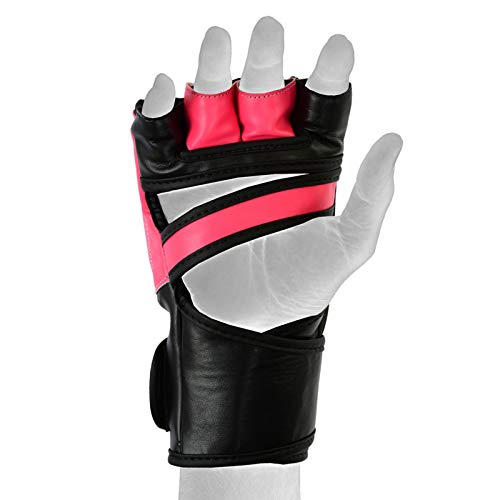 MMA Gloves, UFC Kickboxing Gloves, MMA Sparring Gloves, MMA Training Equipment, Fighting Gloves for Mixed Martial-Arts, MMA Training Gloves Adults Men & Women by BeSmart - color: Pink, size: Medium