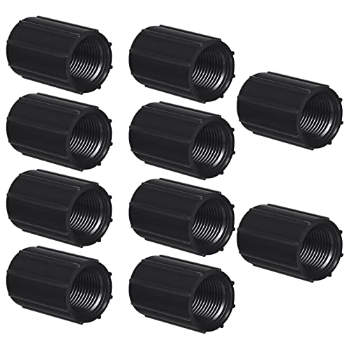 10 Pcs 1/2 Inch PVC Double Female Threaded Coupling Sprinkler Extension Riser Pipe Fitting Garden Drip Irrigation System NPT Coupler for Irrigation Tube Yard Sprinkler Riser Accessories