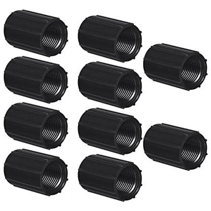 10 Pcs 1/2 Inch PVC Double Female Threaded Coupling Sprinkler Extension Riser Pipe Fitting Garden Drip Irrigation System NPT Coupler for Irrigation Tube Yard Sprinkler Riser Accessories