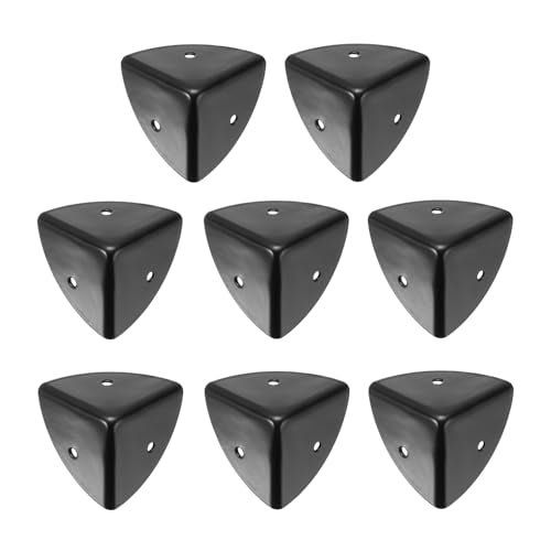 uxcell 8PCS Metal Corner Protector 1.5 x 1.5 x 1.5 Inch Box Edge Guard Protector Zinc Alloy Cabinets Speaker Corners Protector for Furniture Decorative (Black) - color: Black, size: 1.5 x 1.5 x 1.5 Inch